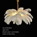 Nordic Feather Pendant Light – Art-Inspired Modern Ceiling Chandelier with elegant white feathers and metal details.