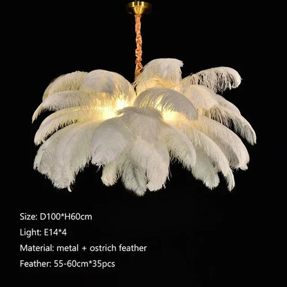 Nordic Feather Pendant Light – Art-Inspired Modern Ceiling Chandelier
