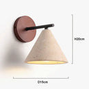 Natural Travertine Stone Wall Lamp – Modern LED Sconce for Bedrooms, featuring sleek conical shade and black metal arm.