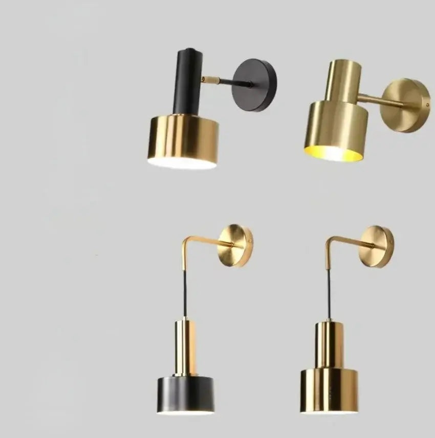 Gold Wall Mounted Spot - Brass & Black Finish