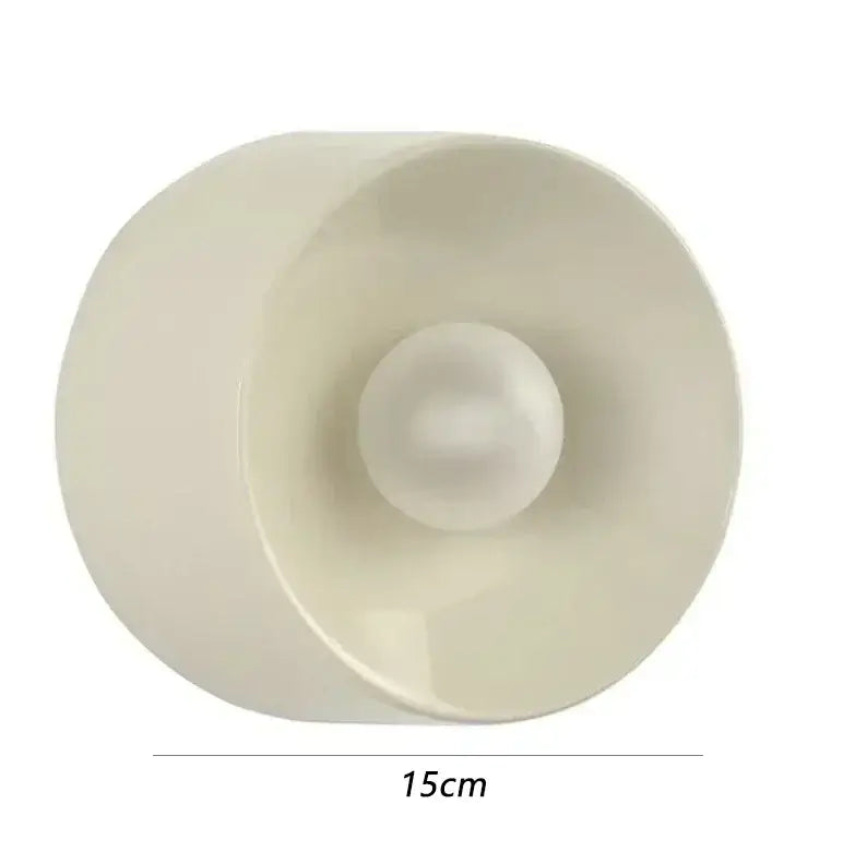 Bauhaus Round Metal Wall Lamp Paint Black/white 15cm/18cm Wall Light for Home Living Room Dining Room Bedroom LED Lighting