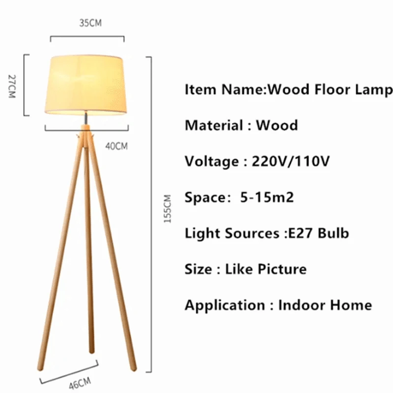 Lamps, Lamps, Lamps, Wooden Tripod Floor Lamp