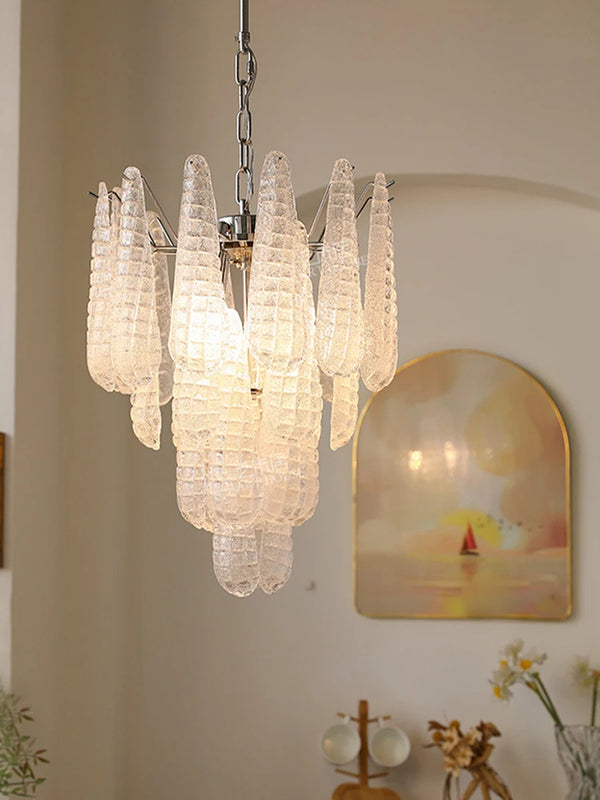 Vintage Drop Glass Chandelier with LED