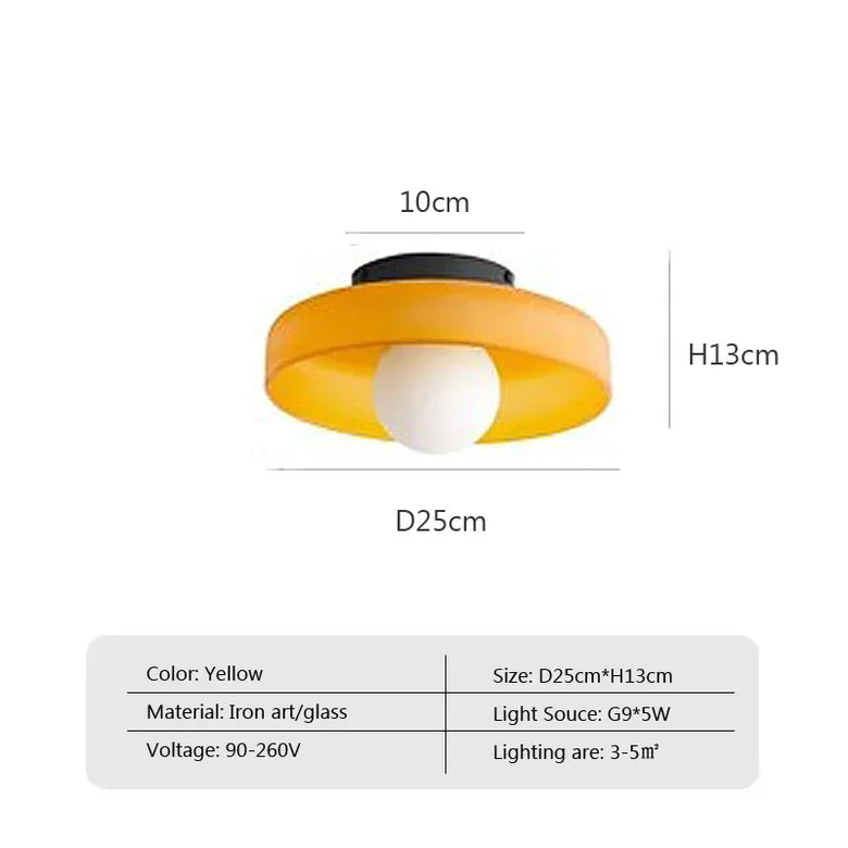 Bauhaus Glass LED Hanging Light I Orange/ White I Various Designs