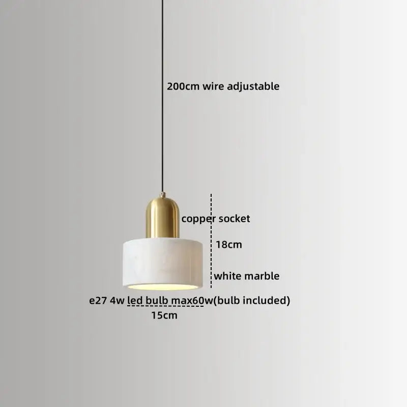 Art Deco Marble And Polished Copper Pendant Lights