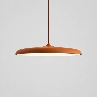 Hero Orange pendant light with dimensions on a white background