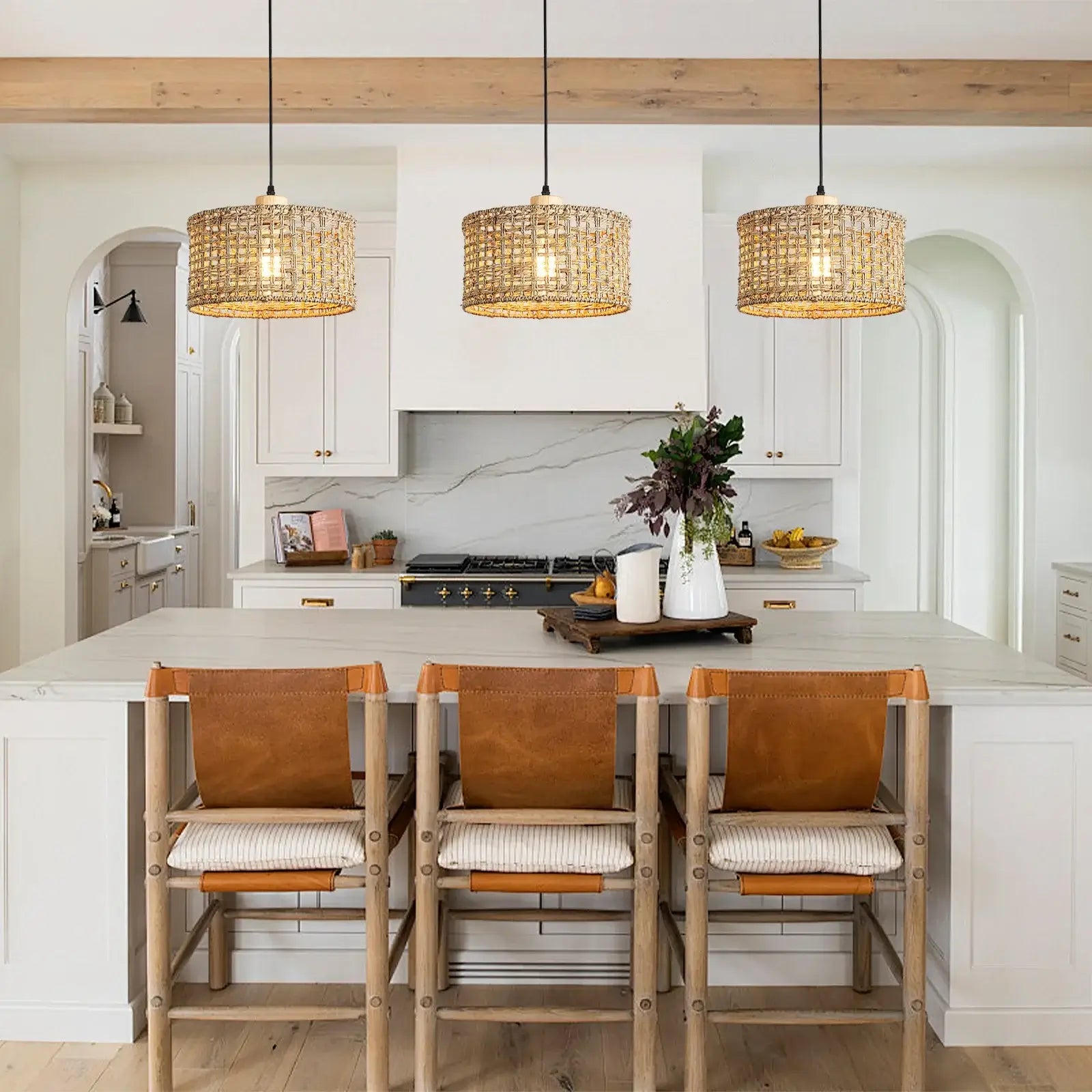 Handwoven Bamboo Pendant Shade – Rustic Charm