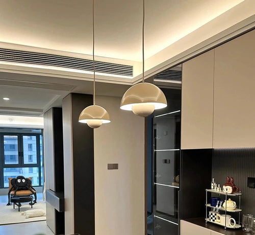 Mid-century Retro Glossy Dome Pendant Lights