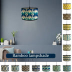 African Geometric Lamp Shade - Bamboo Drum