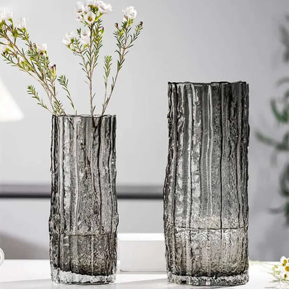 Vases, Vases, Vases, Contemporary Fluted Transparent Glass Flower Vase