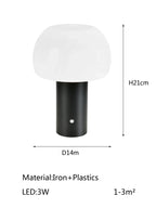 Modern Mushroom LED Table Lamp - Stylish & Portable