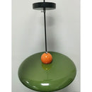 70s Dine In Kitchen Ceiling Light showcasing retro green design with vibrant orange accent, perfect for vintage kitchen decor.