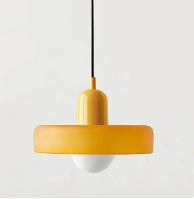 Bauhaus Glass LED Hanging Light I Orange/ White I Various Designs