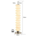 Danish Gourd Sculptural Floor Lamp – Nordic White Acrylic LED Lamp with dimensions 154cm height and 28cm base.