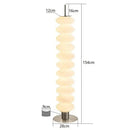 Danish Gourd Sculptural Floor Lamp – Nordic White Acrylic LED Lamp with dimensions 154cm height, refined chrome base.
