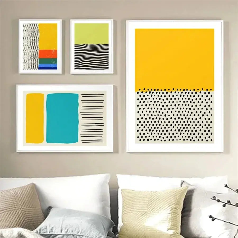 Pastel Colour Mid-Century Modern Abstract Posters