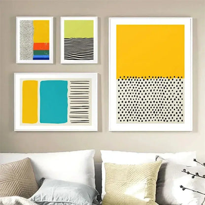 Pastel Colour Mid-Century Modern Abstract Posters