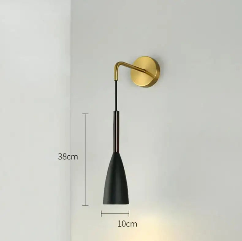 Gold Wall Mounted Spot - Brass & Black Finish