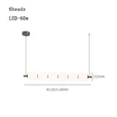 Modern Diffused Light Strip Pendant | Elegant Lighting Solution with 6 heads and LED 60w.