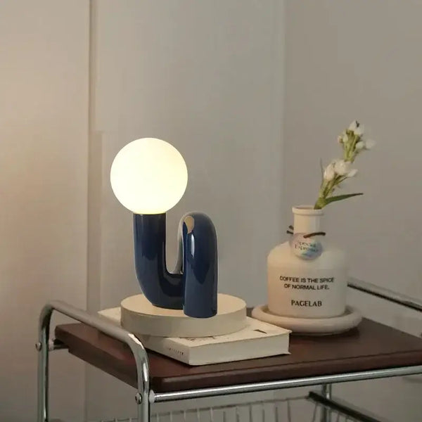 Sculptural Resin Table Lamp – Italian-Inspired Modern Lighting showcasing unique design and soft ambient glow.