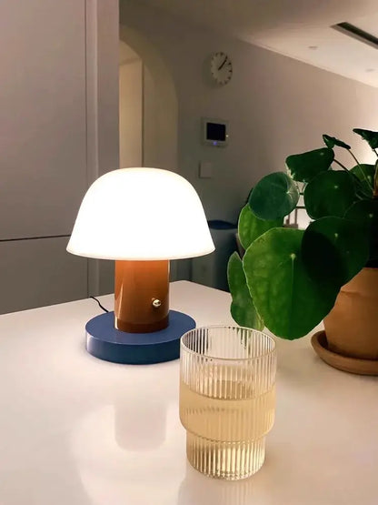 Cordless Mushroom Table Lamp – Stylish Rechargeable Night Light