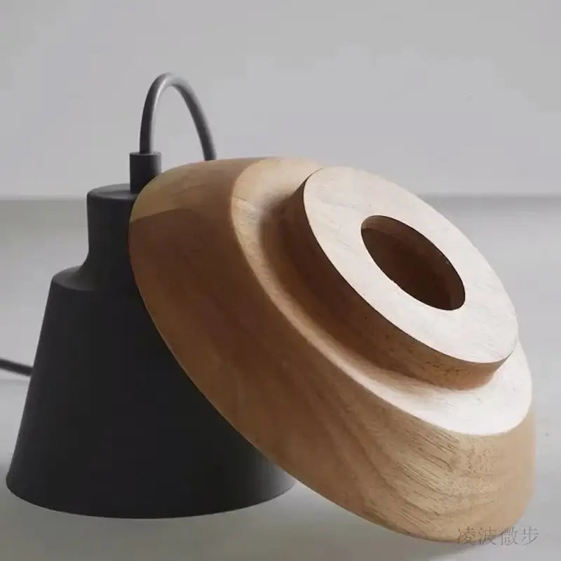 Scandinavian Macaron Wood Pendant Light – Colourful E27 Cord Pendant