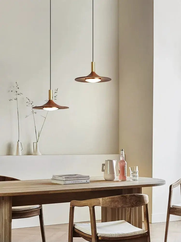 Walnut Mid Century Chandelier - LED Luxury