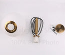 Modern Gold Glass Ball Pendant components including lampshade, wire, and lamp holder.