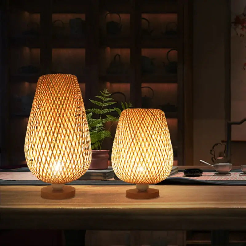Eco-Friendly Vintage Bamboo Table Lamp