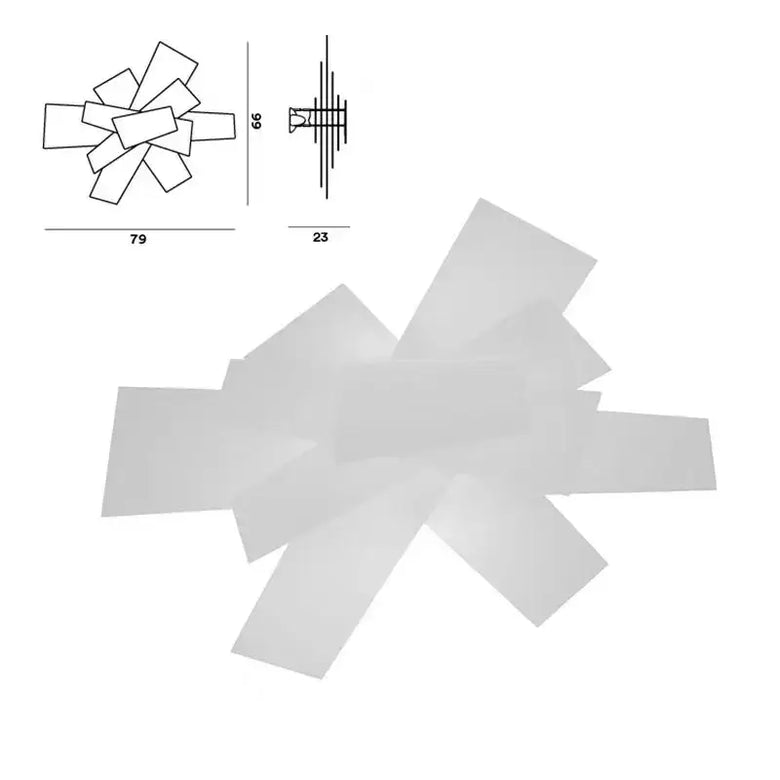 Big Bang Chandelier – Elevate Your Space with Bold Modern Art design and dimensions displayed.