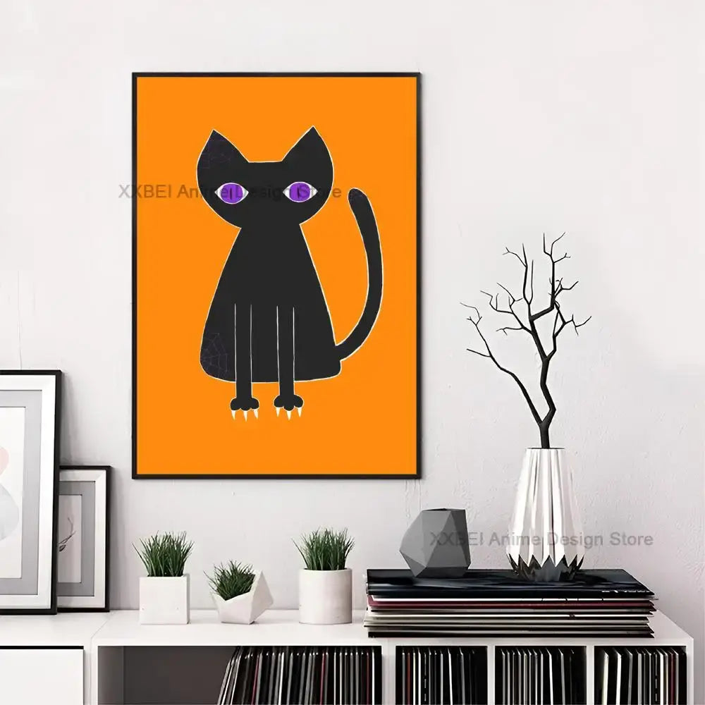 Space Age Atomic Cat Premium Canvas Poster