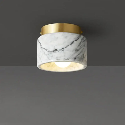 Italian Marble Downlight in Green or White Marble with gold accents, ideal for modern home decor.