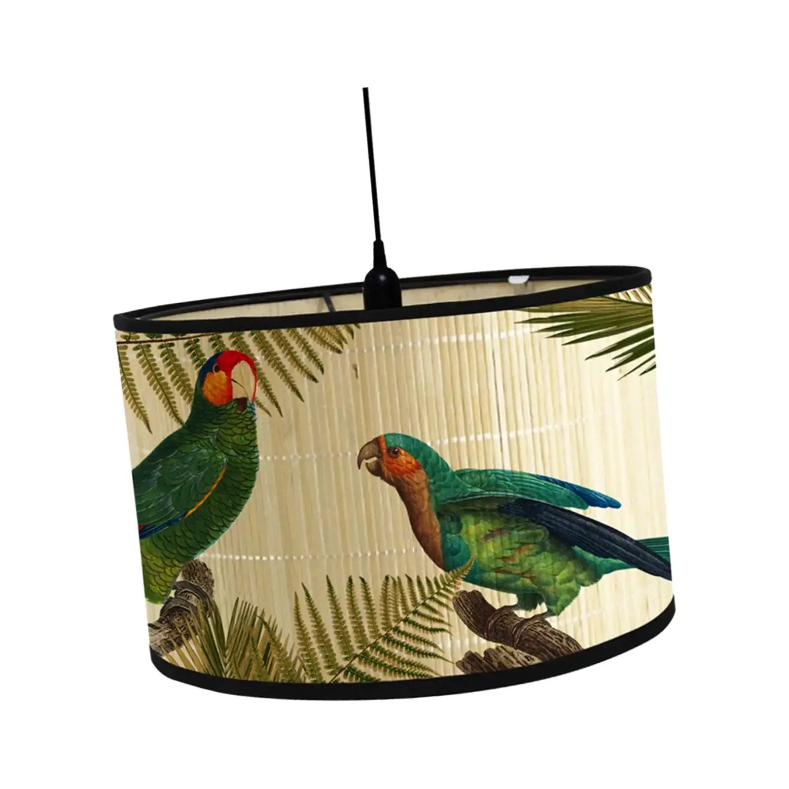 Eco-friendly Bamboo Lampshade with Exotic Prints