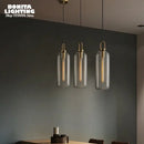 Grey Frosted Sphere Glass Hanging Lamp in modern interior setting, showcasing elegant design and neutral style.