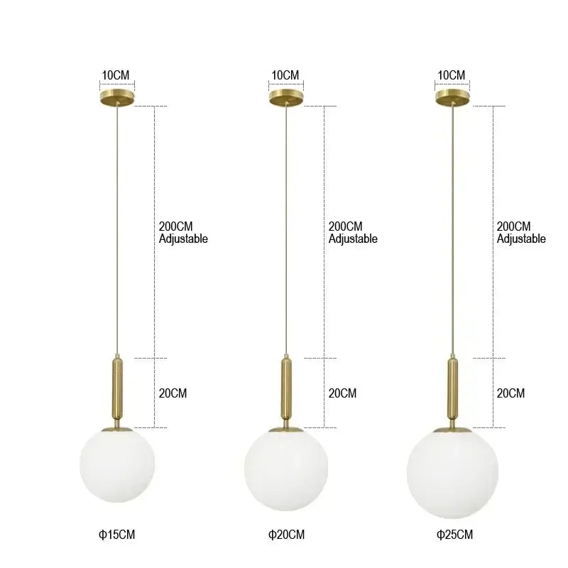 Mid-Century Modern Glass Ball Pendant Light