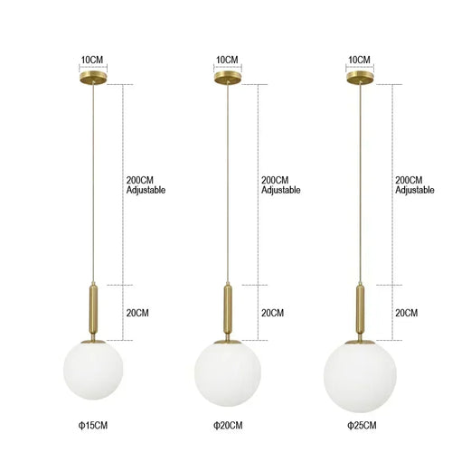 Mid-Century Modern Glass Ball Pendant Light