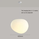 Simple Nordic Restaurant Pebble Chandelier with adjustable 1.5m hanging line, 420mm size, features a smooth design.