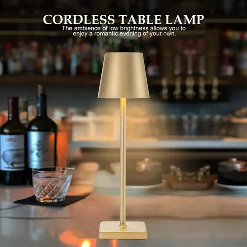 LED Rechargeable Modern Touch Desk Lamp in a stylish setting with warm light ambiance.