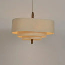 Elegant Linen Fabric Chandelier hanging lamp with soft glow, transforms any space with chic design.