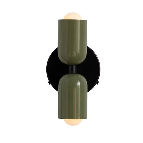 Postmodern Two-Tone Pill Wall Sconce, on black plate