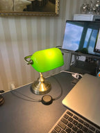 Chic Retro Desk Lamp - Green Lampshade, Portable