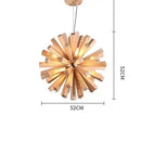 Solid Wood Oak Chandelier: Explosive Ball LED Light Fixture for Modern Living with adjustable suspension and G9 bulbs.