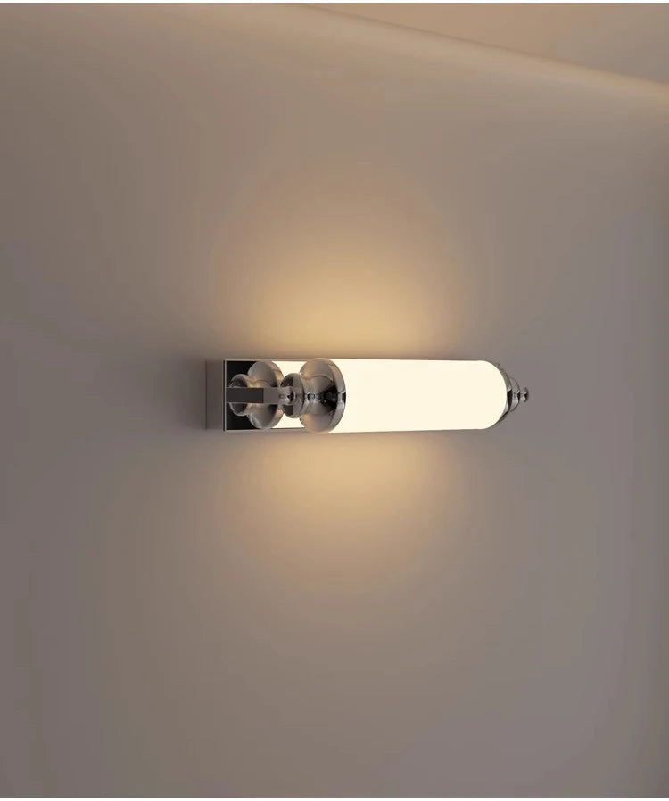 Steel & Glass Modern Wall Light 30cm