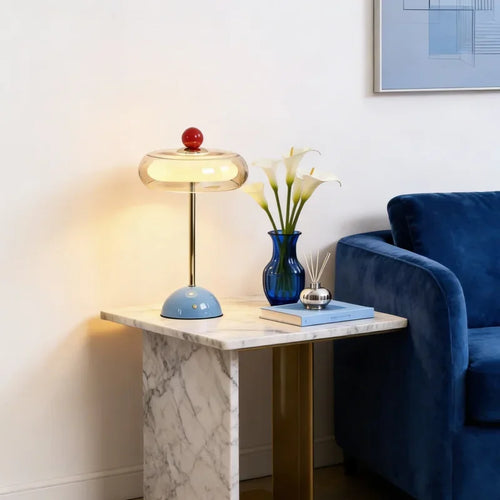 Retro Glass Table Lamp with Touch Control