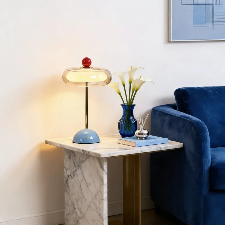 Retro Glass Table Lamp with Touch Control