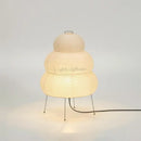 Japanese White Rice Paper Table Lamp with unique shape and warm light ambiance