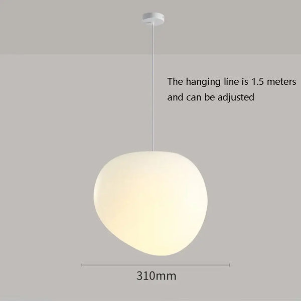 Simple Nordic Restaurant Pebble Chandelier with adjustable 1.5-meter hanging line and sleek design.