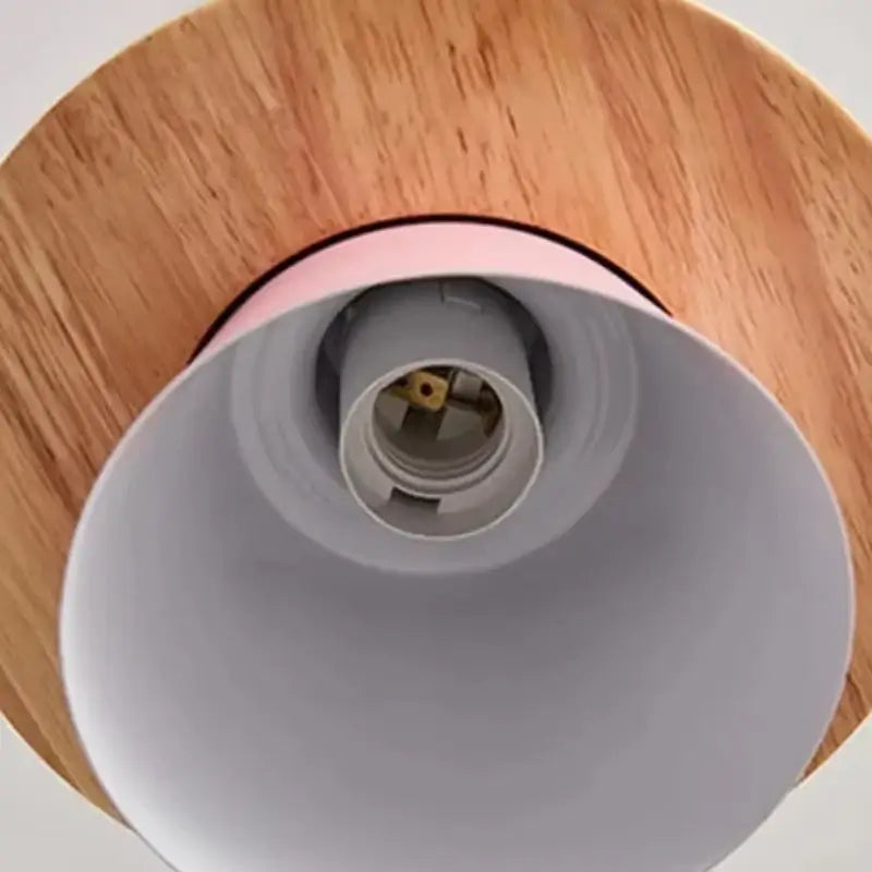 Scandinavian Macaron Wood Pendant Light – Colourful E27 Cord Pendant
