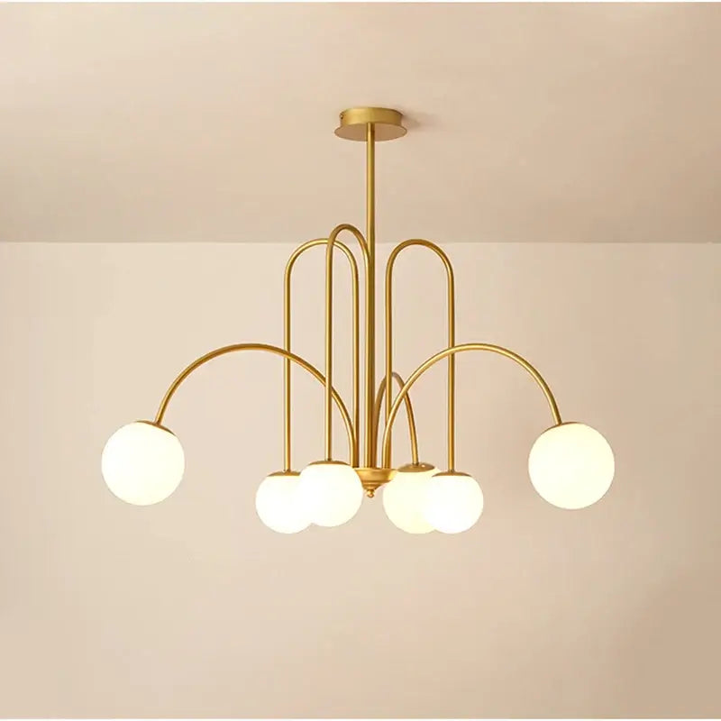 Modern Gold LED Chandelier - Stylish 4-Head Light