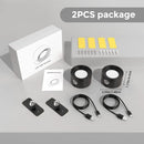 Rechargeable Bedside Wall Lamp 2PCS package with installation accessories and USB cables.